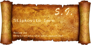 Stipkovits Imre névjegykártya