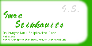 imre stipkovits business card